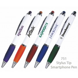 The Capriano Smart Phone Pen With Stylus & Comfort Grip Custom Imprinted