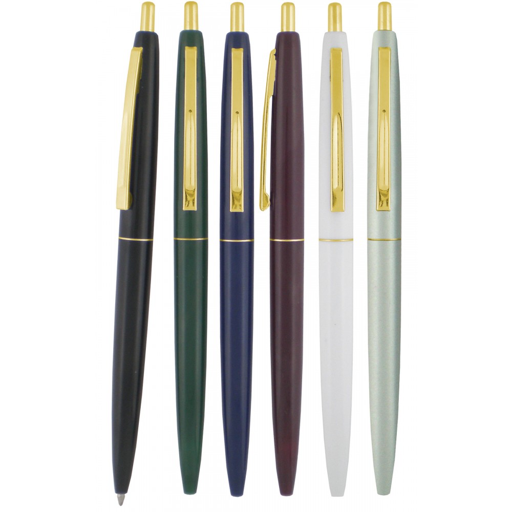 Seville G Retractable Ballpoint click Pen with Gold Trim Custom Engraved