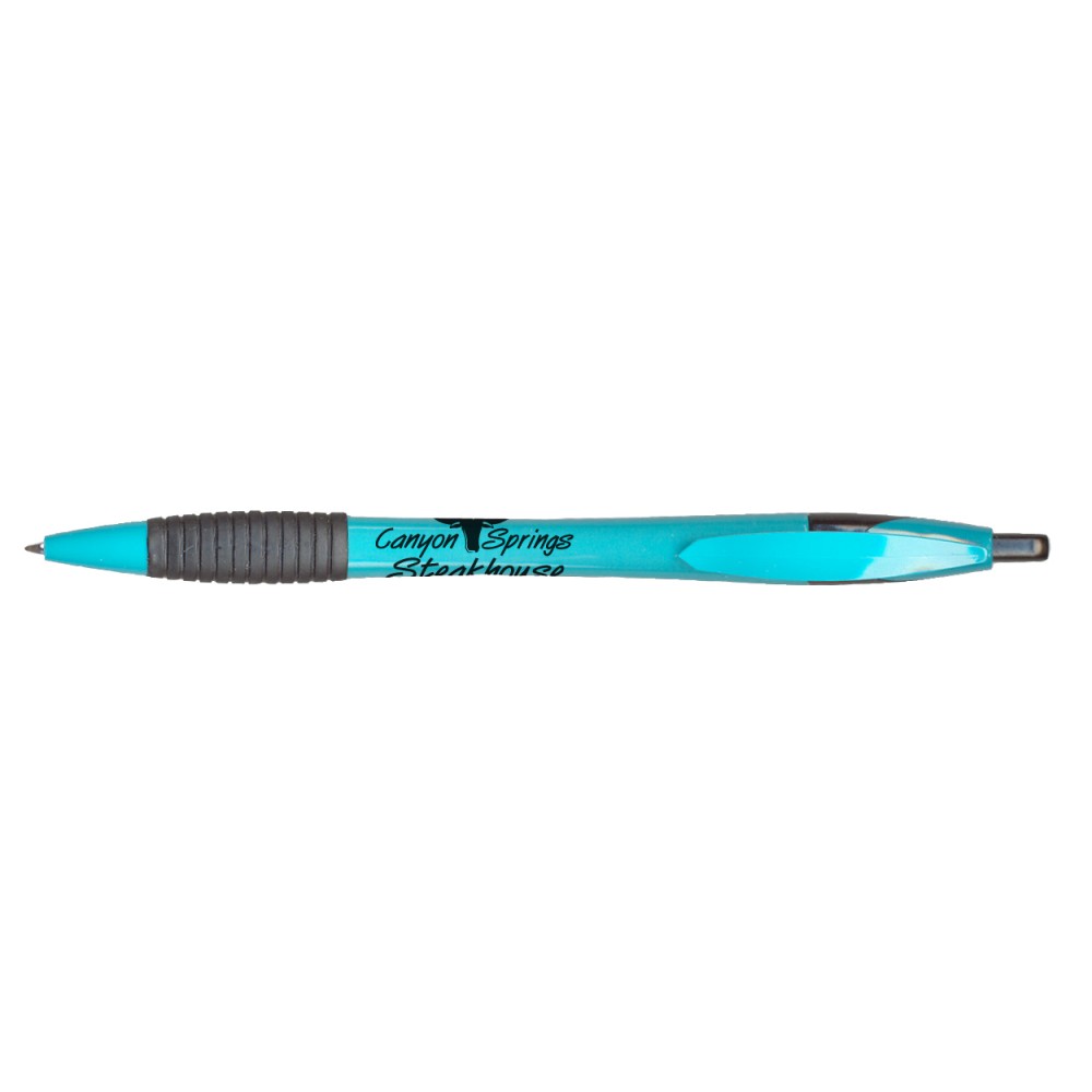 Fiesta Retractable Ballpoint Pen (Teal Blue/ Black) Logo Branded