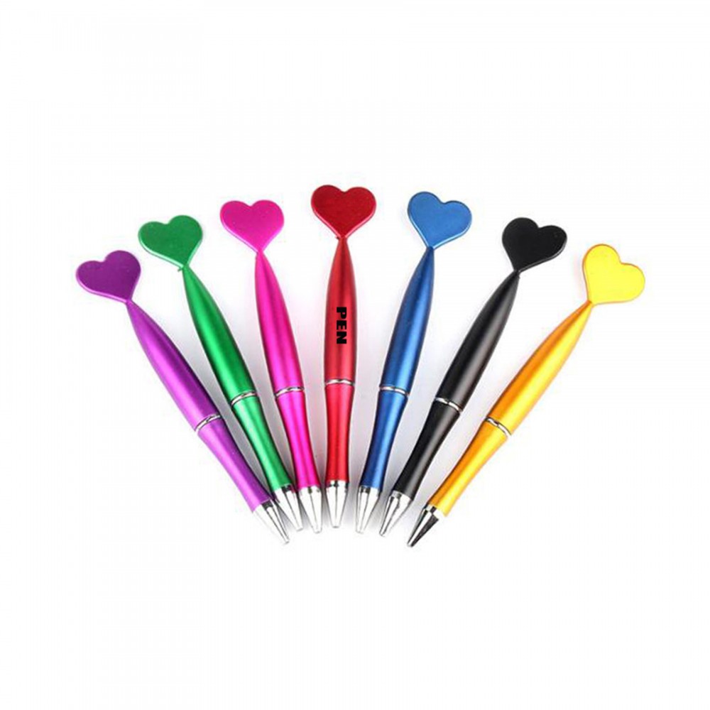 Custom Engraved Top Heart Shaped Ball Pen Custom Engraved Top Heart Shaped Ball Pen