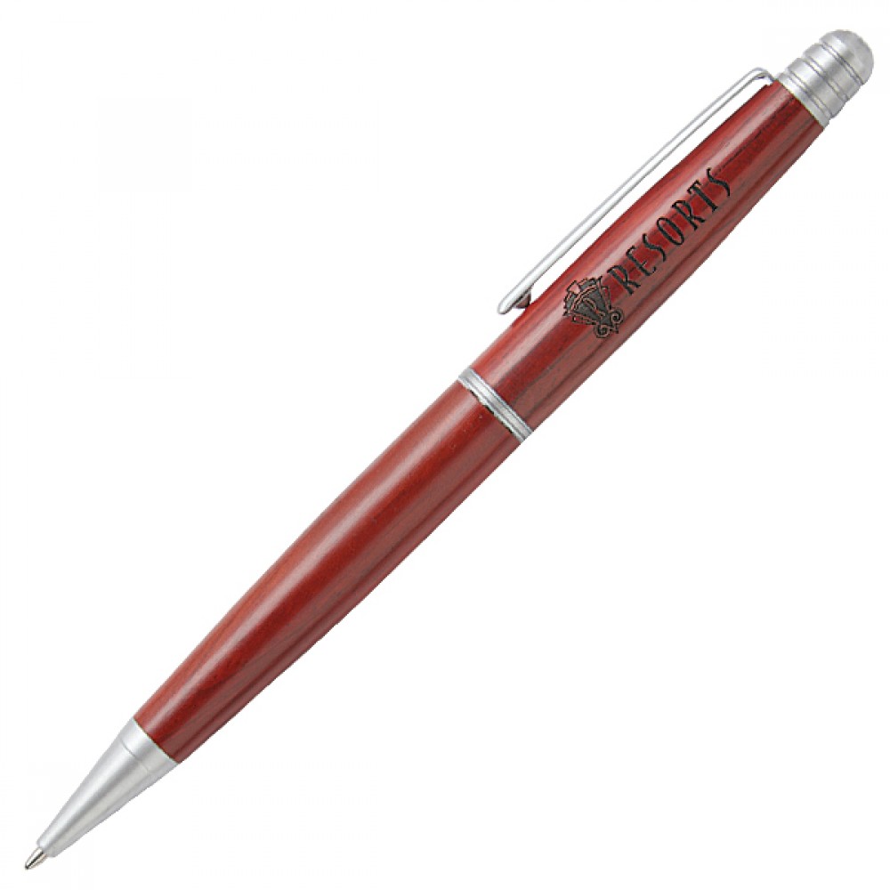 Custom Engraved Wood Twist Action Ballpoint Pen