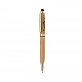 Custom Engraved ECO-Friendly Bamboo stylus and ballpoint pen.
