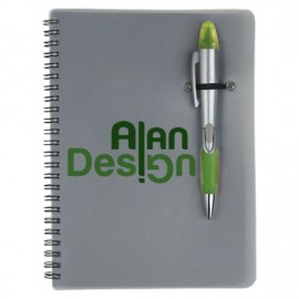 Silver Champion/Notebook Combo - Green Custom Engraved