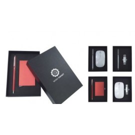 Deluxe Black Paper Gift Box - 6.7"x4.72"x1.2". Custom Imprinted