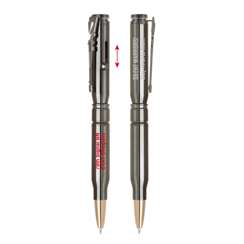 Bolt Action Metal Ballpoint Pen- Gun Metal Custom Engraved