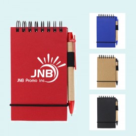 Logo Branded Rustic Kraft Bound Scribble Pad with Pen