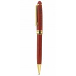 Rosewood Twist Action Double Ring Ballpoint Pen Custom Imprinted