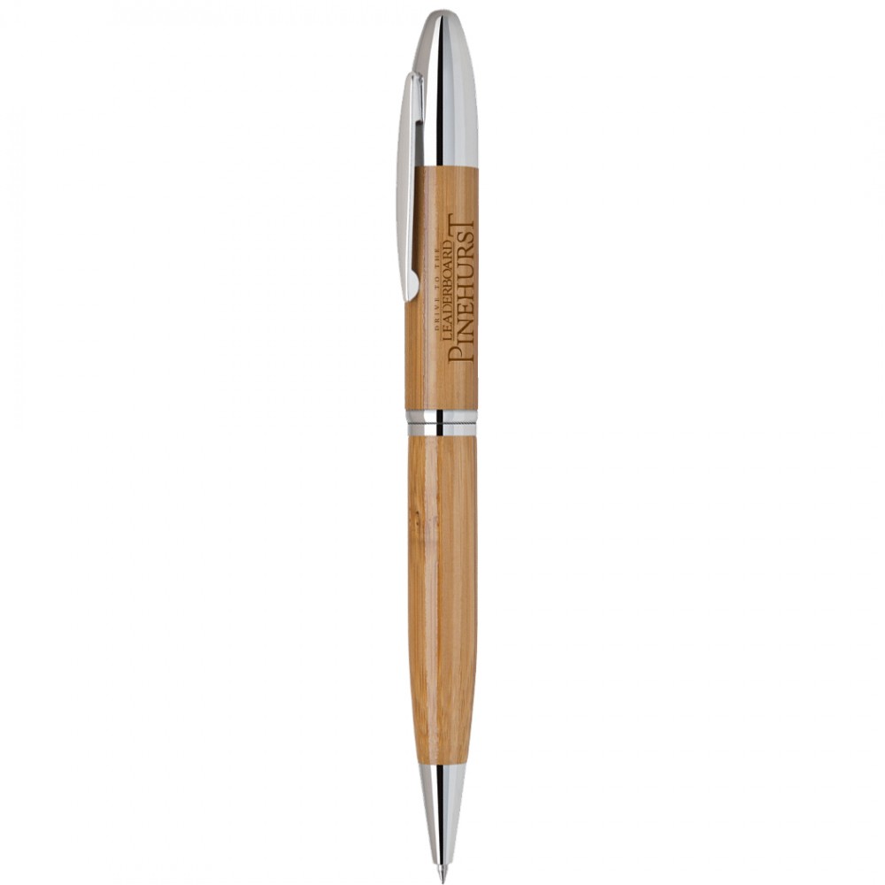 Custom Engraved Grain Twist-Action Bamboo Pen Custom Engraved Grain Twist-Action Bamboo Pen