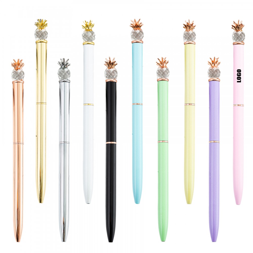 Crystal Pineapple Metal Pen Logo Branded