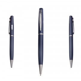 Custom Imprinted The Blue Twisted Action Metal Pen  Custom Imprinted The Blue Twisted Action Metal Pen