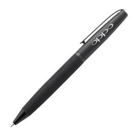 Alethea Textured Metal Pen - Black Logo Branded