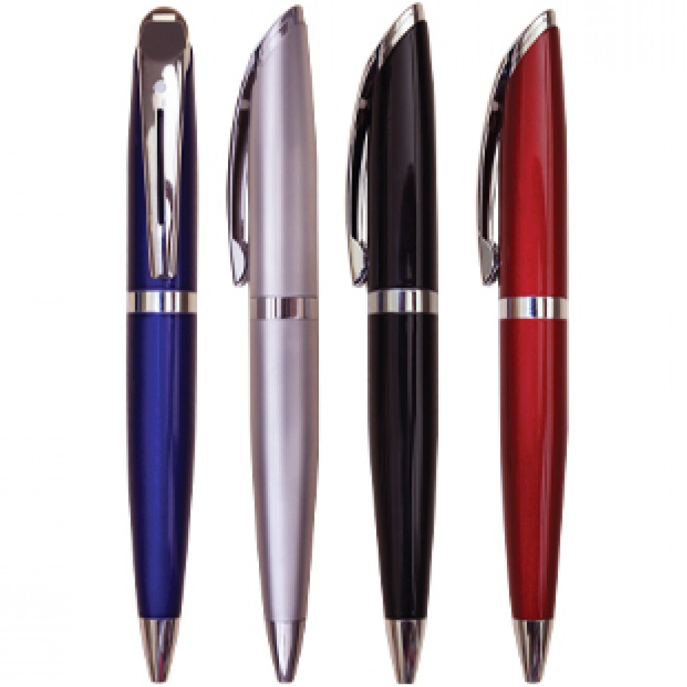 Custom Engraved Superior Metal Ballpoint Twist Pen w/ Slit Pocket Clip Custom Engraved Superior Metal Ballpoint Twist Pen w/ Slit Pocket Clip