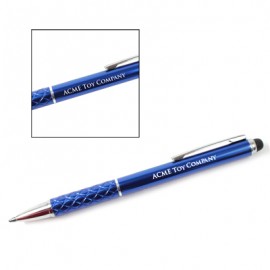 Blue Twirl Touch & Stylus Pen Custom Engraved  Blue Twirl Touch & Stylus Pen Custom Engraved