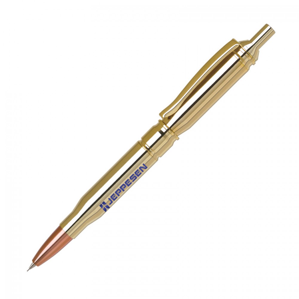 Custom Imprinted Brass Bullet ll Mechanical Pencil ( Gold - 7mm Lead)