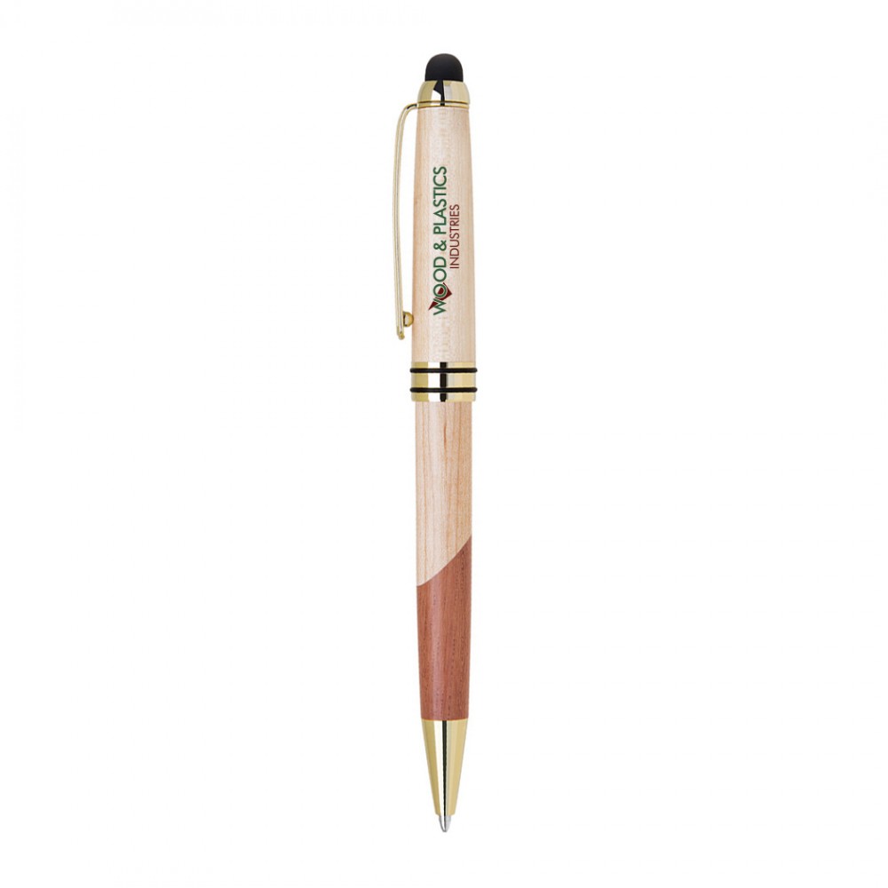 Wood Two Tone Stylus Pen Custom Imprinted Wood Two Tone Stylus Pen Custom Imprinted
