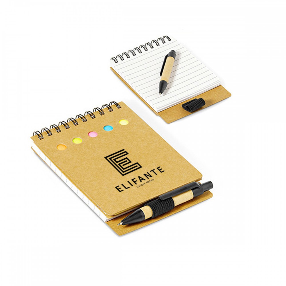 Logo Branded Recyclable Spiral Jotter with Sticky Notes & Flags & Pen