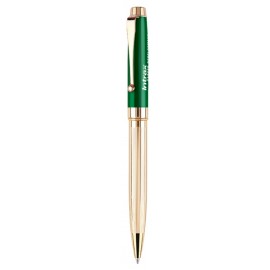 Custom Imprinted Windsor-V Twist Action Ballpoint Pen w/Gold Textured Barrel