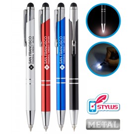 Union Printed - Lucid - Metal Stylus Pen with LED Flashlight - 1-Color Logo Logo Branded