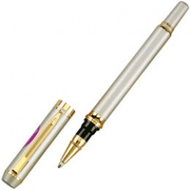 Satin Nickel Silver Solid Brass Barrel Cap Off Roller Ball Pen Custom Imprinted  Satin Nickel Silver Solid Brass Barrel Cap Off Roller Ball Pen Custom Imprinted