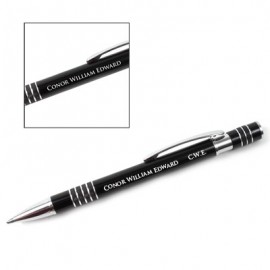 Custom Imprinted Black 5 Ring Click Top Pen