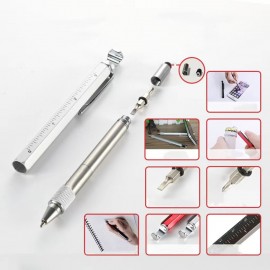 Custom Imprinted Multitool Pens 6-in-1 Ballpoint Pens with Phone Holder