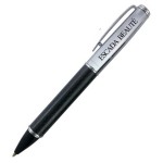 Custom Imprinted Crown Collection Executive Pen (Carbon Fiber/Silver)