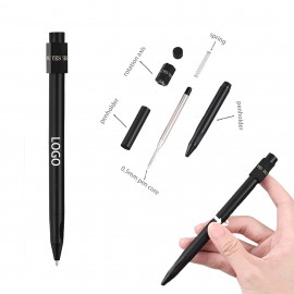 Custom Engraved Black Rotatable Metal Ballpoint Pen