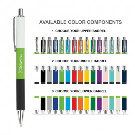 Custom Imprinted Color-Pop Plunge-Action Aluminum Ballpoint Pen