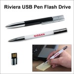 Custom Engraved Riviera USB Flash Drive Pen - 128 MB