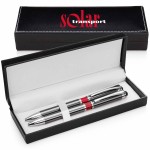 Custom Engraved Stylus Metal Pen w/ Colored Middle Ring Gift Set