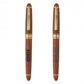 The Milano Blanc Rosewood Rollerball Pen Custom Imprinted