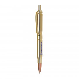 Logo Branded Longford Click Action Brass Pencil