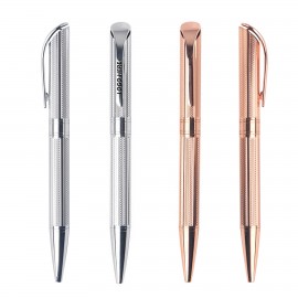 Logo Branded Elegant Texture Twisted Action Metal Pen  Logo Branded Elegant Texture Twisted Action Metal Pen