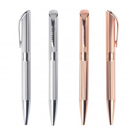 Logo Branded Elegant Texture Twisted Action Metal Pen