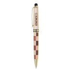 Wood Checkerboard Stylus Pen Custom Engraved