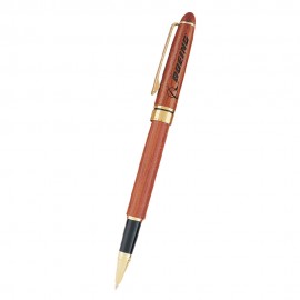 Custom Engraved Rosewood Cap-Off Roller Ball Pen