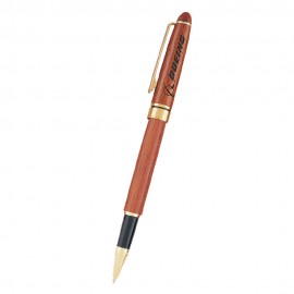 Custom Engraved Rosewood Cap-Off Roller Ball Pen  Custom Engraved Rosewood Cap-Off Roller Ball Pen