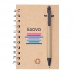 Recycled Notebook/Pen Combo - 5"x7" Black Custom Engraved