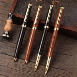 Luxury Wooden Gel Pen with Pen Cap Wooden Pen Business Meeting Custom Imprinted