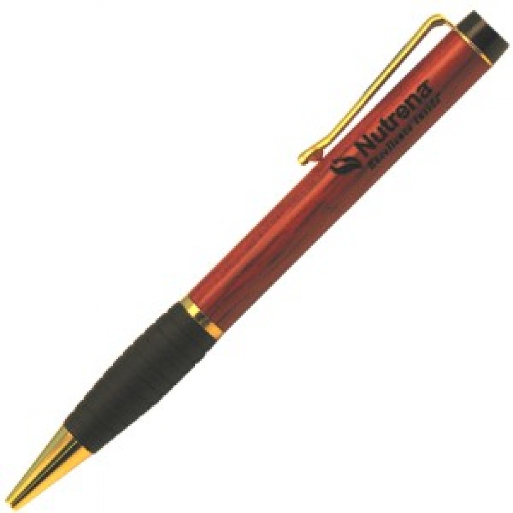 Custom Engraved Rosewood Soft Grip Pen Custom Engraved Rosewood Soft Grip Pen