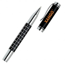 Calli Rollerball Pen w/Grid Barrel & Chrome Accents Custom Engraved