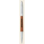 Logo Branded Silvergrove Rosewood Rollerball Pen w/ Satin Silver Accent