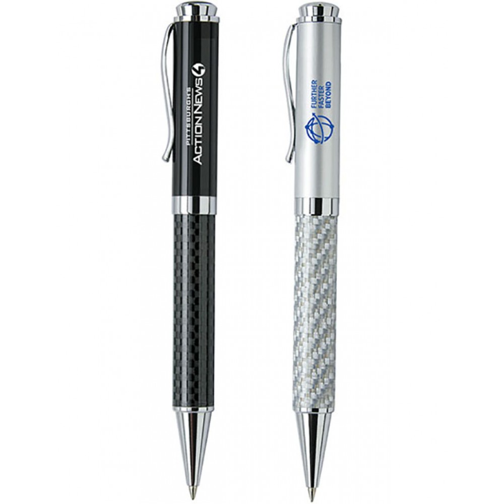 Custom Imprinted Carbon Fiber Twist Action Ball Point Pen Custom Imprinted Carbon Fiber Twist Action Ball Point Pen