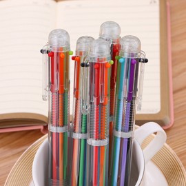 Retractable 6 Color Pen Custom Imprinted