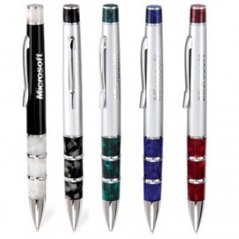 Oscar Twist Action Ballpoint Pen w/ Marble Look Accent Logo Branded