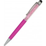 Custom Imprinted Crystal Stylus pen / ball point pen - Pink