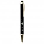 Custom Imprinted Black with Silver Trim Laser Engraved Metal Pen/Stylus