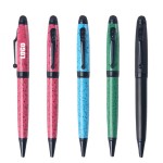 Custom Engraved Marble Texture Metal Pen With Stylus
