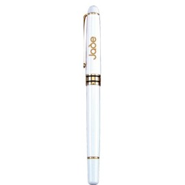 Black Brass Construction Roller Ball Pen w/Satin Gold Accent Custom Imprinted