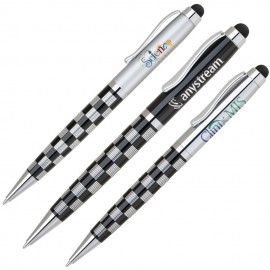 Custom Imprinted Heavyweight Twist Action Ballpoint Pen w/ Touch Screen Stylus